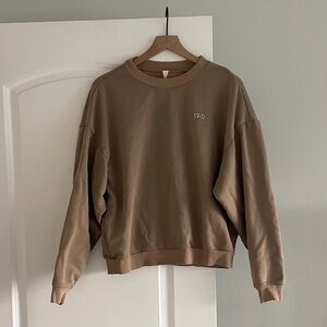 ALO Yoga Women's Crewneck Sweater in Light Brown